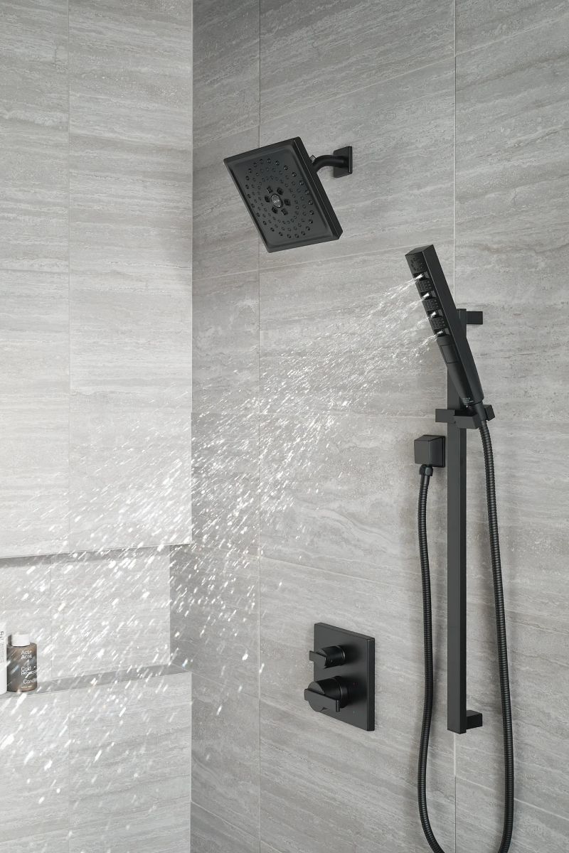 DELTA Universal Showering Components H2OKINETIC Hand Shower 1.75 GPM w/Slide Bar 4S — Matte Black