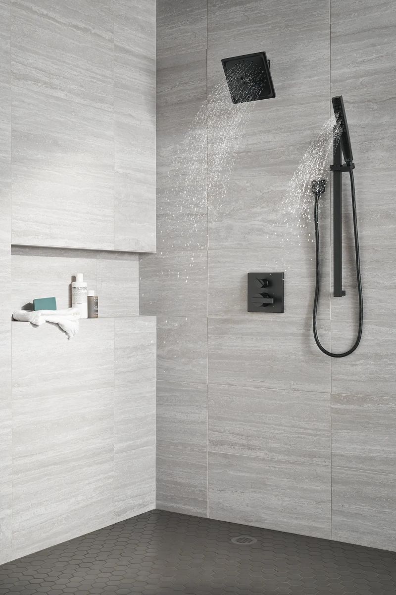 DELTA Universal Showering Components H2OKINETIC Hand Shower 1.75 GPM w/Slide Bar 4S — Matte Black