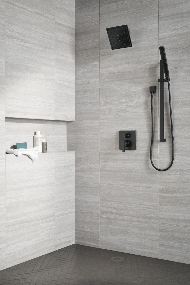 DELTA Universal Showering Components H2OKINETIC Hand Shower 1.75 GPM w/Slide Bar 4S — Matte Black