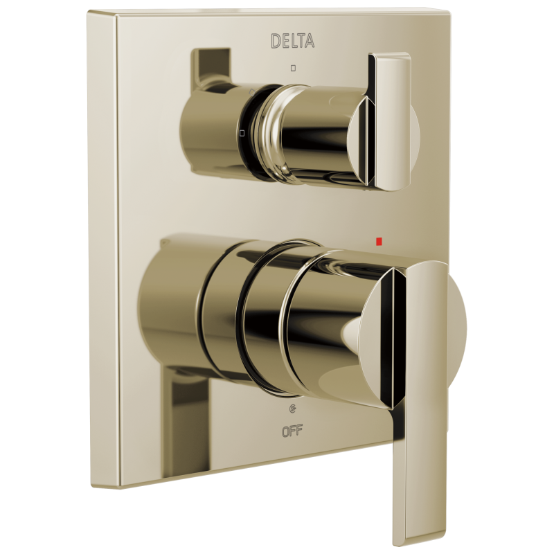 DELTA Ara Angular Modern Monitor 14 Series Valve Trim with 3-Setting Integrated Diverter — Polished Nickel