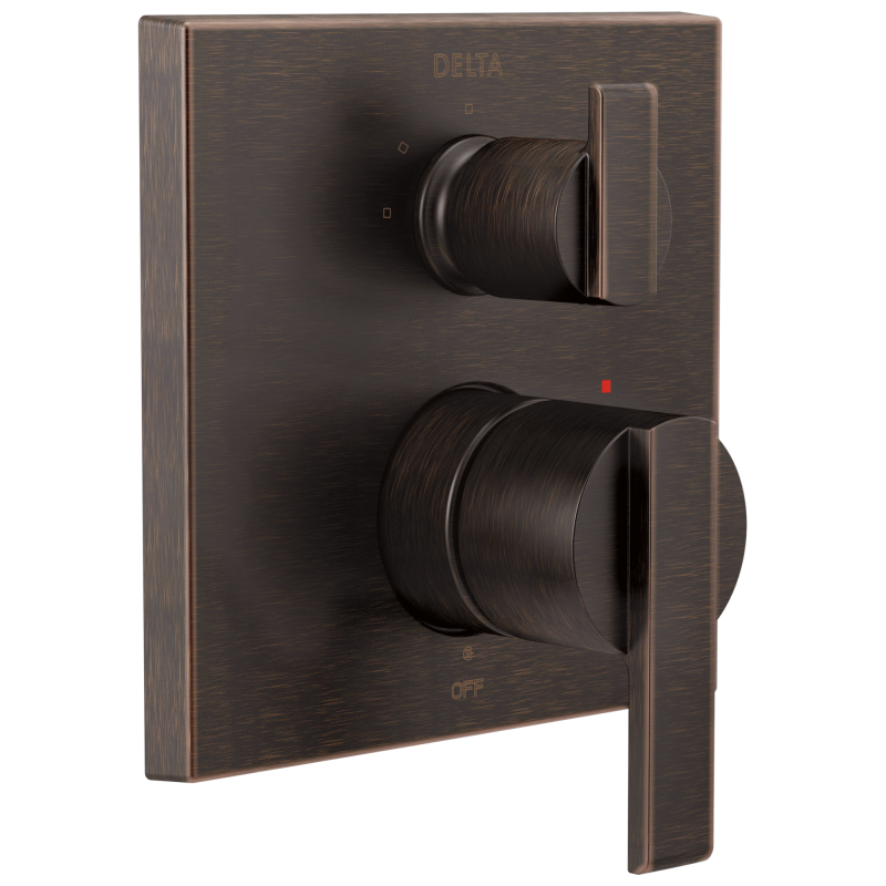 DELTA Ara Angular Modern Monitor 14 Series Valve Trim with 3-Setting Integrated Diverter — Venetian Bronze