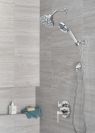 DELTA Universal Showering Components H2OKINETIC 5-Setting Contemporary Raincan Shower Head — Lumicoat® Chrome