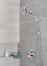 DELTA Universal Showering Components H2OKINETIC 5-Setting Contemporary Raincan Shower Head — Lumicoat® Chrome