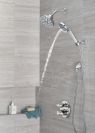 DELTA Universal Showering Components H2OKINETIC 5-Setting Contemporary Raincan Shower Head — Lumicoat® Chrome