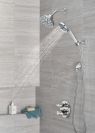 DELTA Universal Showering Components H2OKINETIC 5-Setting Contemporary Raincan Shower Head — Lumicoat® Chrome