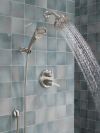 DELTA Universal Showering Components H2OKINETIC 5-Setting Contemporary Raincan Shower Head — Lumicoat® Stainless