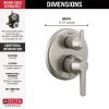 DELTA Galeon 14S Integrated Diverter Trim - 3 Setting — Lumicoat® Stainless