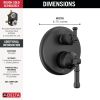 DELTA Broderick 14 Series Integrated Diverter Trim 3-Setting — Matte Black