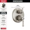 DELTA Broderick 14 Series Integrated Diverter Trim 3-Setting — Lumicoat® Stainless