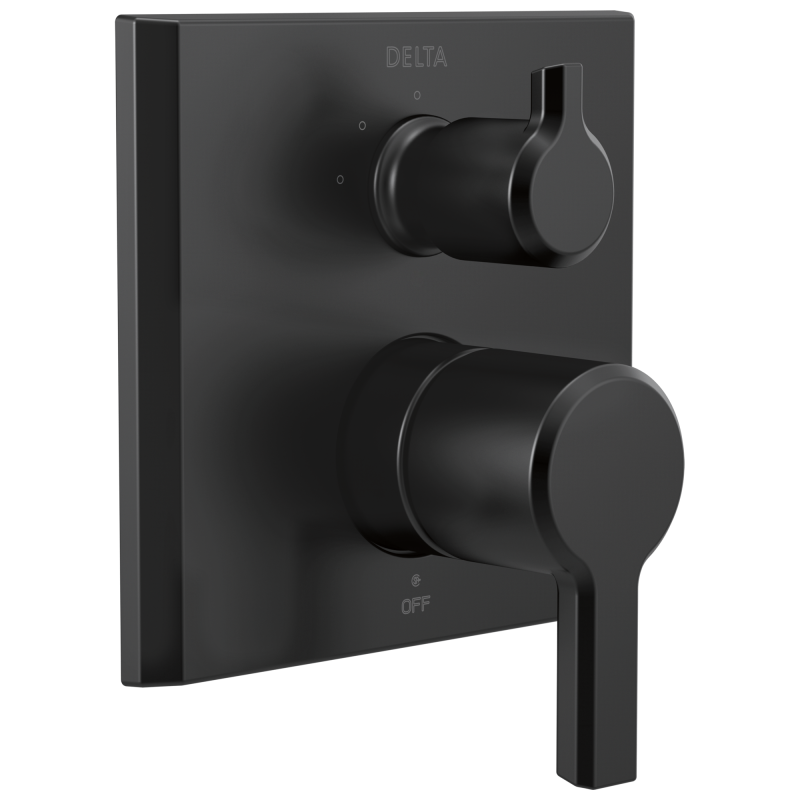 DELTA Pivotal Monitor 14 Series Valve Trim with 3-Setting Integrated Diverter — Matte Black