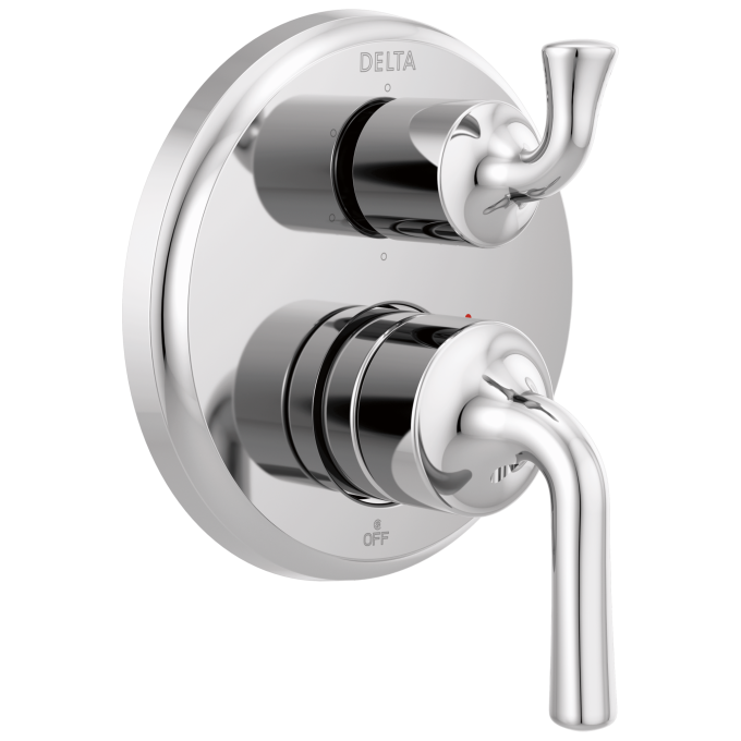 DELTA Kayra Two-Handle Monitor 14 Series Valve Trim with 6-Setting Integrated Diverter — Chrome