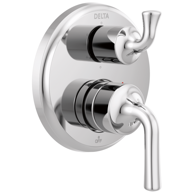 DELTA Kayra Two-Handle Monitor 14 Series Valve Trim with 6-Setting Integrated Diverter — Chrome