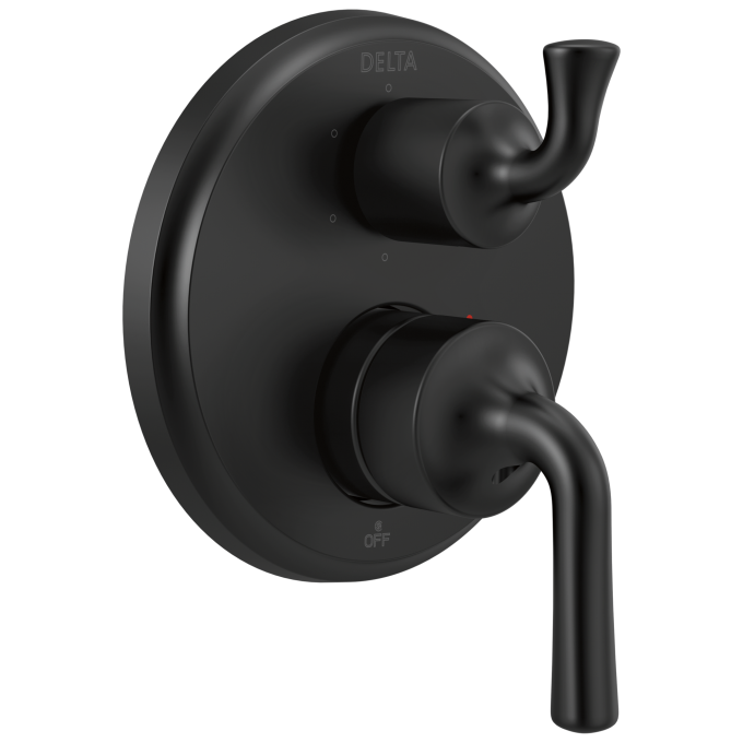 DELTA Kayra Two-Handle Monitor 14 Series Valve Trim with 6-Setting Integrated Diverter — Matte Black
