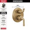 DELTA Kayra Two-Handle Monitor 14 Series Valve Trim with 6-Setting Integrated Diverter — Champagne Bronze
