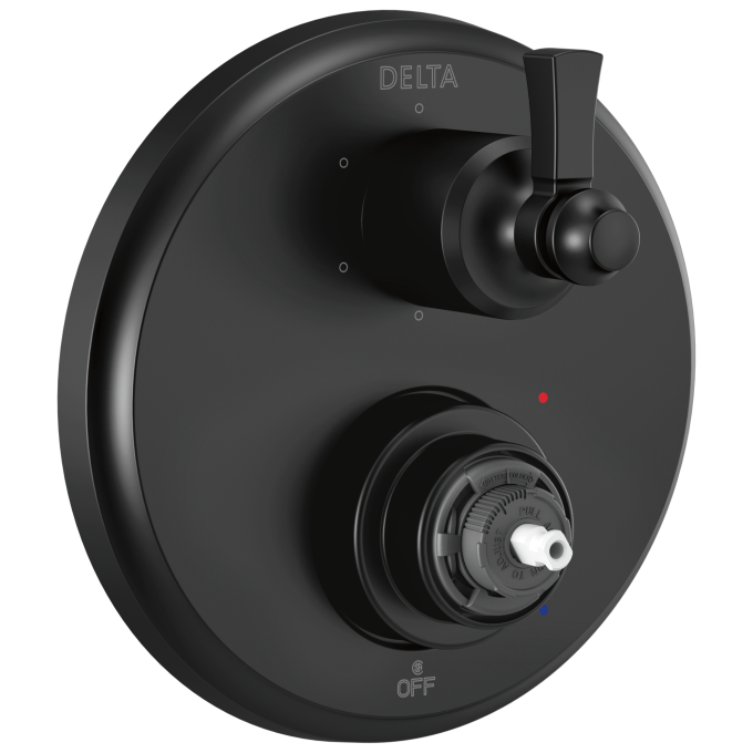 DELTA Dorval Traditional 2-Handle Monitor 14 Series Valve Trim with 6 Setting Diverter — Matte Black