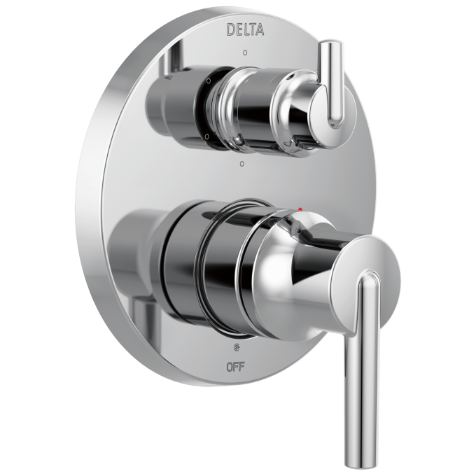 DELTA Trinsic Contemporary Two Handle Monitor 14 Series Valve Trim with 6-Setting Integrated Diverter — Chrome