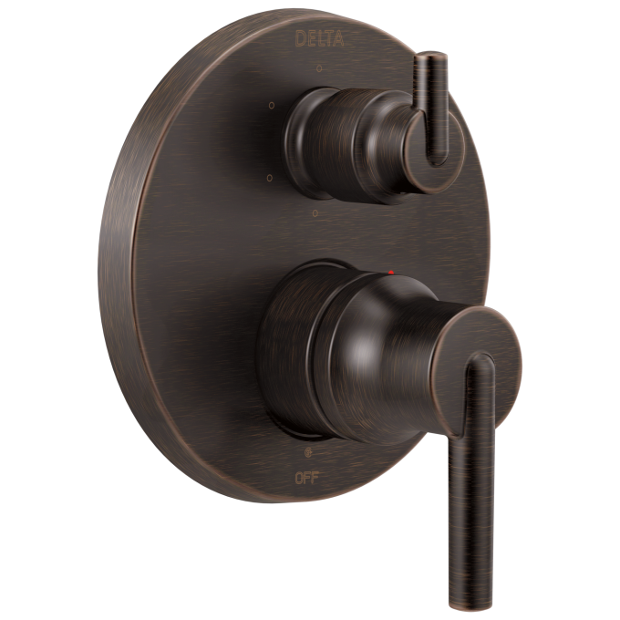 DELTA Trinsic Contemporary Two Handle Monitor 14 Series Valve Trim with 6-Setting Integrated Diverter — Venetian Bronze