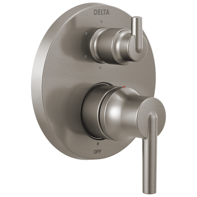 DELTA Trinsic Contemporary Two Handle Monitor 14 Series Valve Trim with 6-Setting Integrated Diverter — Stainless