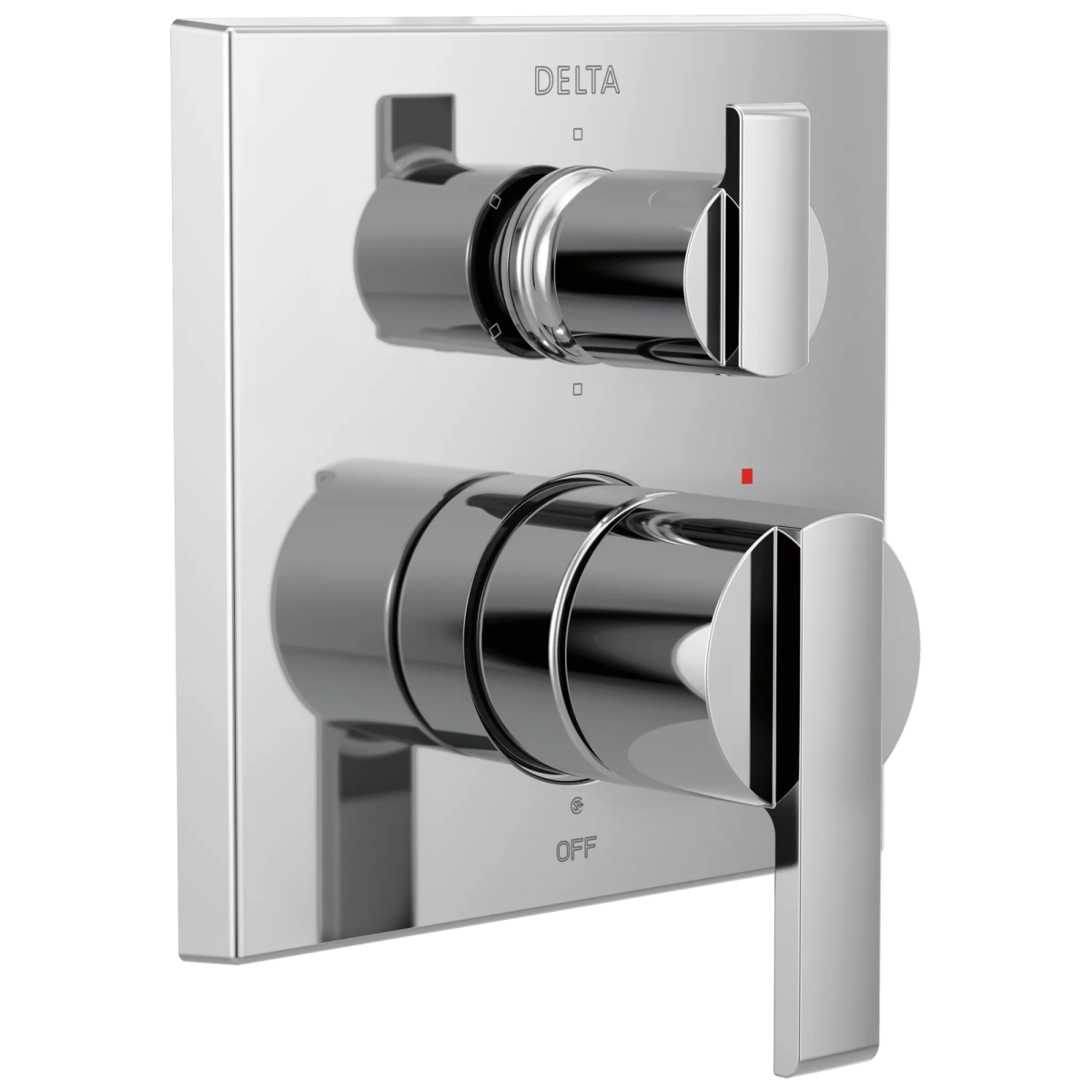 DELTA Ara Angular Modern Monitor 14 Series Valve Trim with 6-Setting Integrated Diverter — Chrome