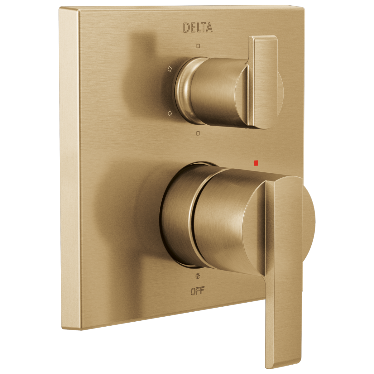 DELTA Ara Angular Modern Monitor 14 Series Valve Trim with 6-Setting Integrated Diverter — Champagne Bronze