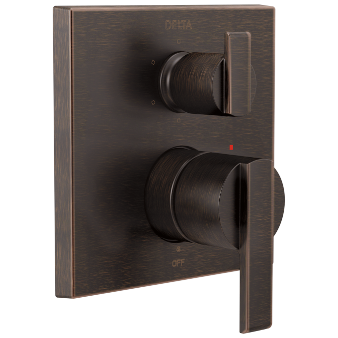 DELTA Ara Angular Modern Monitor 14 Series Valve Trim with 6-Setting Integrated Diverter — Venetian Bronze