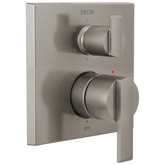 DELTA Ara Angular Modern Monitor 14 Series Valve Trim with 6-Setting Integrated Diverter — Stainless