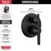 DELTA Galeon 14S Integrated Diverter Trim - 6 Setting — Matte Black
