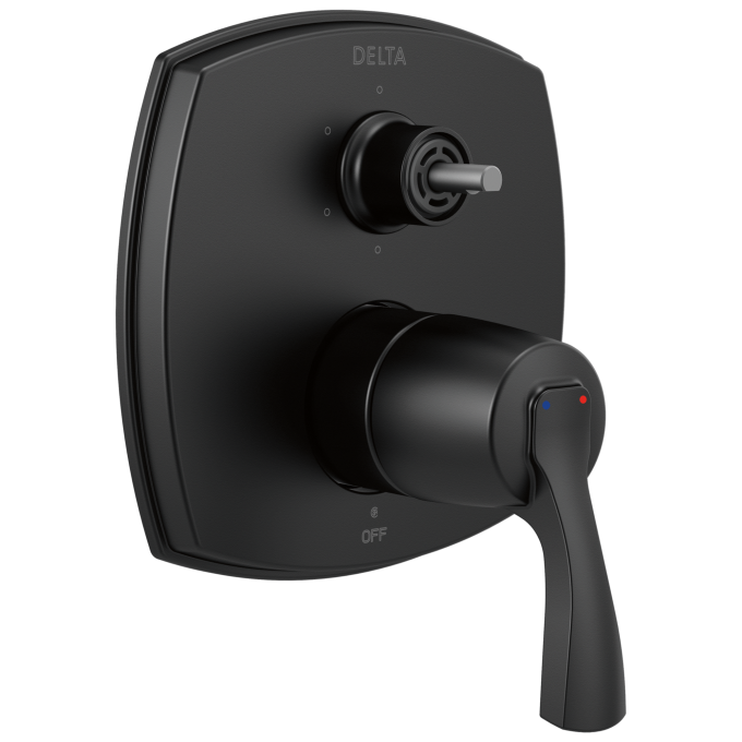 DELTA Stryke 14 Series Integrated Diverter Trim with Six Function Diverter Less Diverter Handle — Matte Black