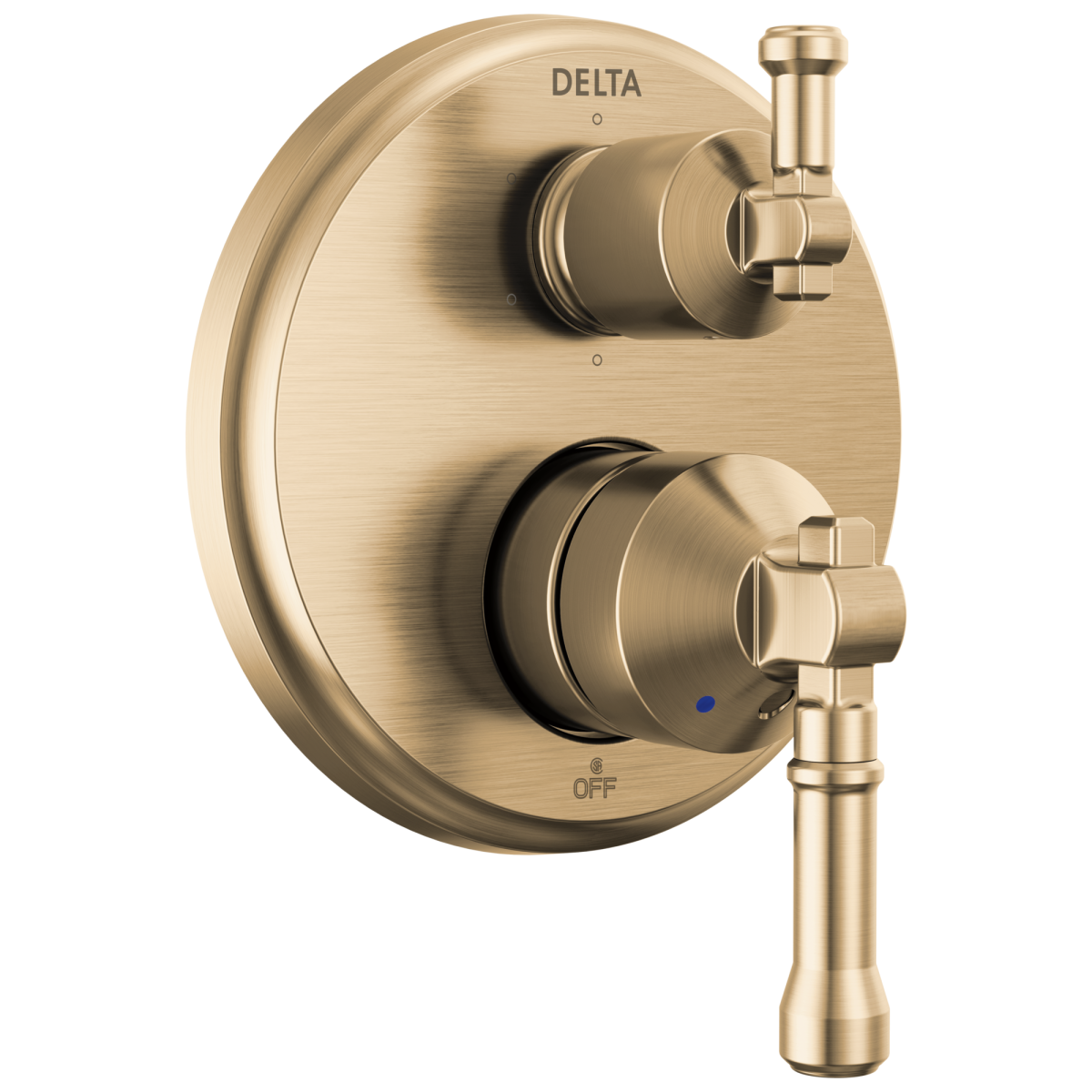 DELTA Broderick 14 Series Integrated Diverter Trim 6-Setting — Lumicoat® Champagne Bronze