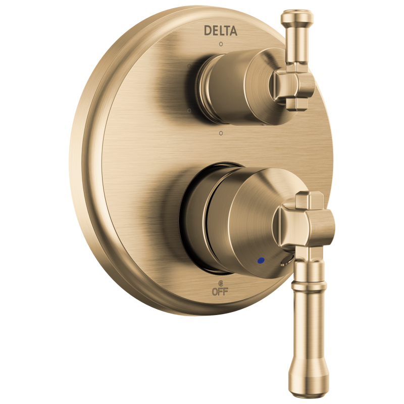 DELTA Broderick 14 Series Integrated Diverter Trim 6-Setting — Lumicoat® Champagne Bronze