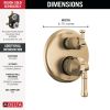 DELTA Broderick 14 Series Integrated Diverter Trim 6-Setting — Lumicoat® Champagne Bronze