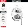DELTA Broderick 14 Series Integrated Diverter Trim 6-Setting — Lumicoat® Chrome