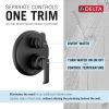 DELTA Tetra 14 Series Integrated Diverter Trim with 6-Setting — Matte Black