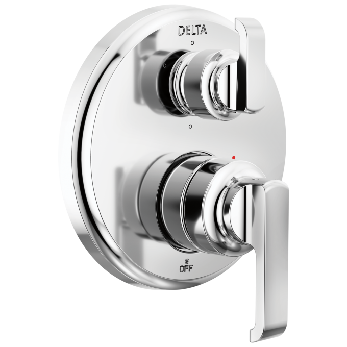 DELTA Tetra 14 Series Integrated Diverter Trim with 6-Setting — Lumicoat® Chrome