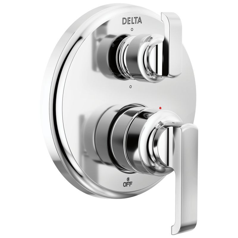 DELTA Tetra 14 Series Integrated Diverter Trim with 6-Setting — Lumicoat® Chrome