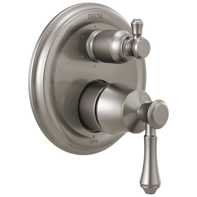 DELTA Cassidy Traditional 2-Handle Monitor 14 Series Valve Trim with 6-Setting Integrated Diverter — Stainless