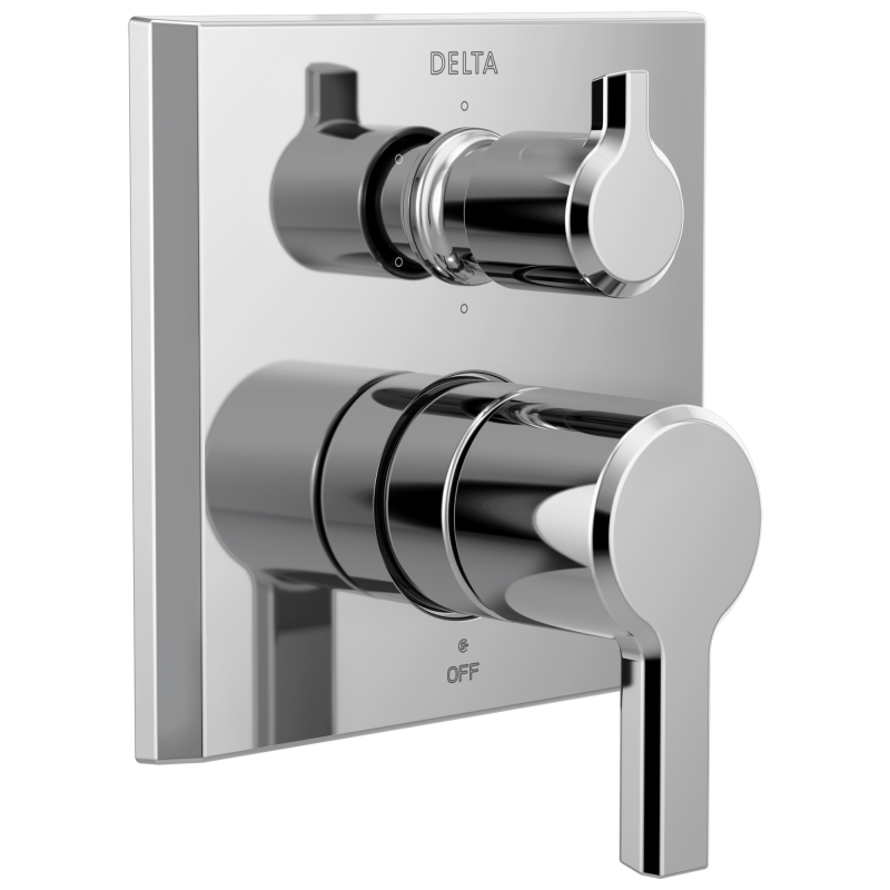 DELTA Pivotal 14 Series Integrated Diverter Trim - 6 Function Diverter — Lumicoat® Chrome