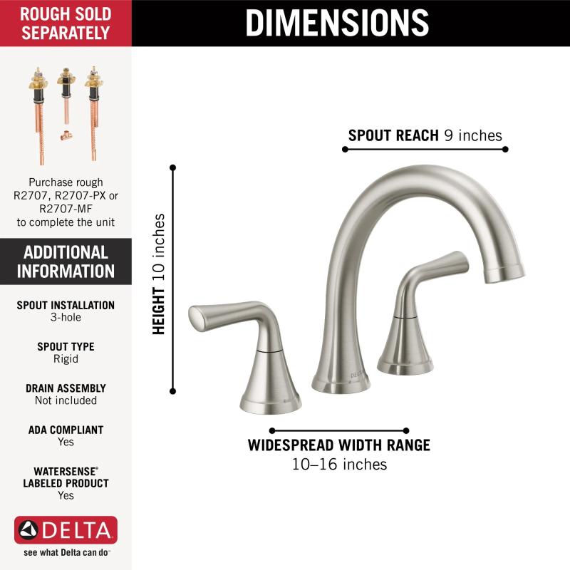 DELTA Kayra Roman Tub Trim — Stainless