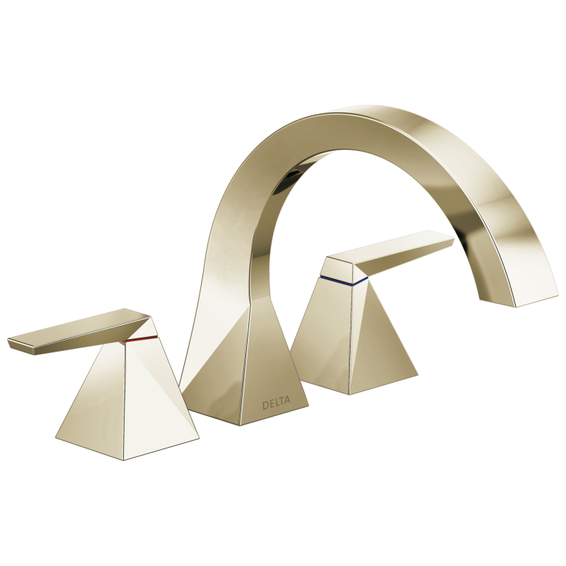 DELTA Trillian Two-Handle Roman Tub Trim — Lumicoat® Polished Nickel