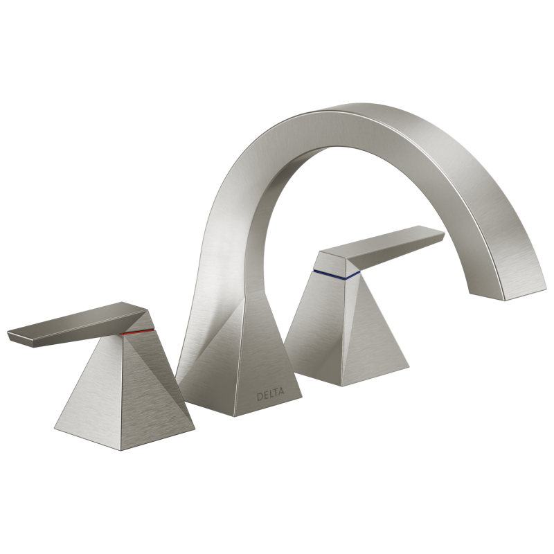 DELTA Trillian Two-Handle Roman Tub Trim — Lumicoat® Stainless