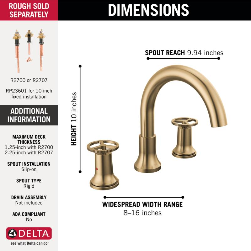 DELTA Trinsic Roman Tub Faucet Trim — Champagne Bronze