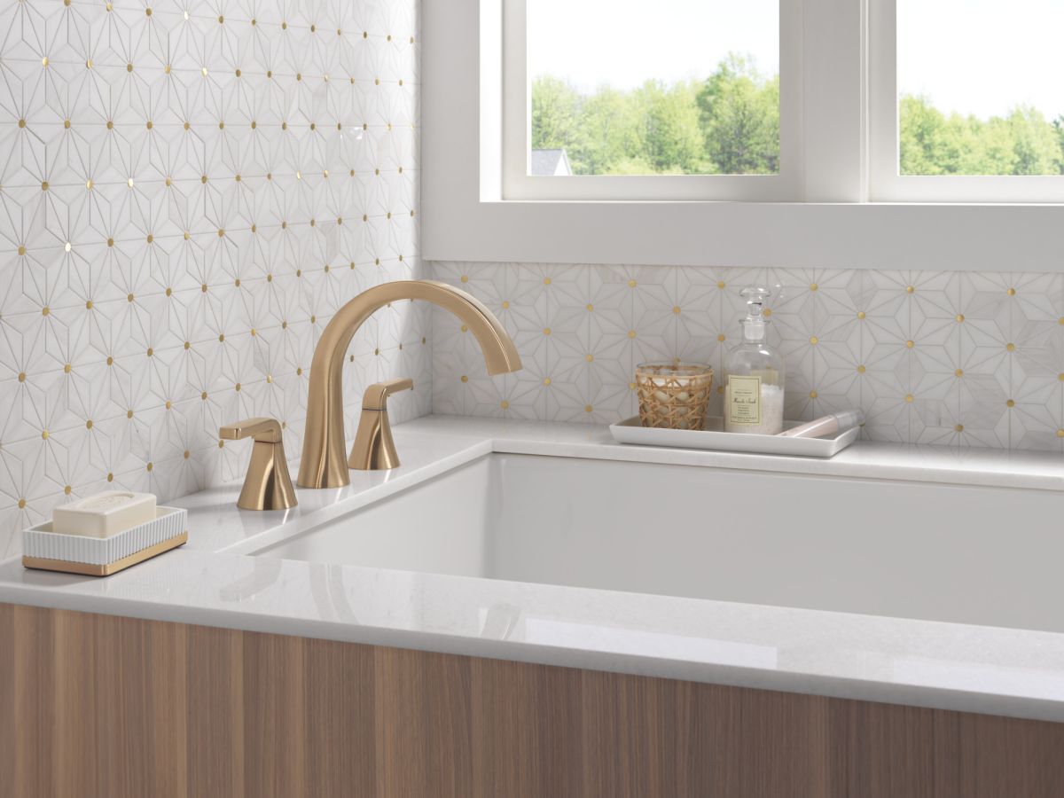 DELTA Lineax Roman Tub Trim — Champagne Bronze