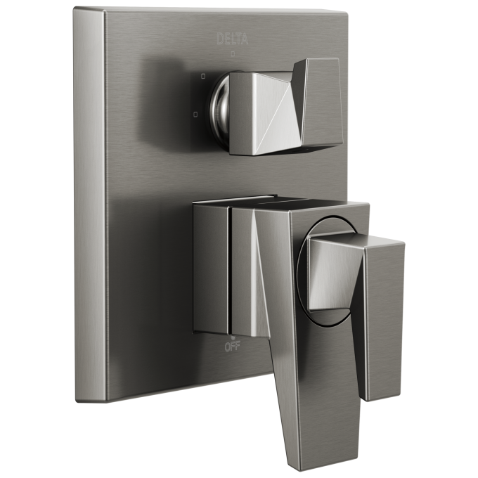 DELTA Trillian Two-Handle Monitor 17 Series Valve Trim with 3-Setting Diverter — Lumicoat® Black Stainless
