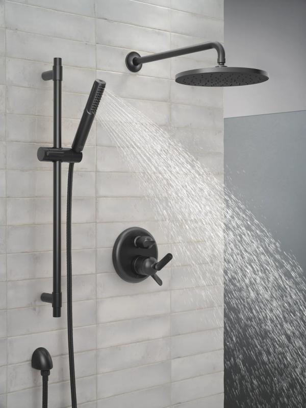 DELTA Universal Showering Components 2-Setting Hand Shower with ProClean Spray – Slide Bar Mount — Matte Black