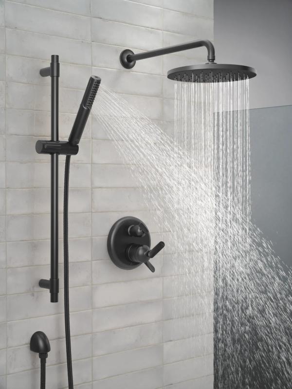 DELTA Universal Showering Components 2-Setting Hand Shower with ProClean Spray – Slide Bar Mount — Matte Black