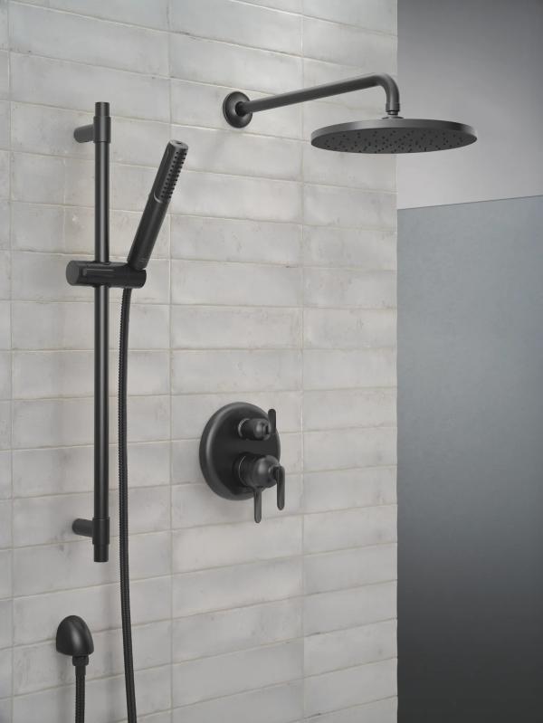 DELTA Universal Showering Components 2-Setting Hand Shower with ProClean Spray – Slide Bar Mount — Matte Black