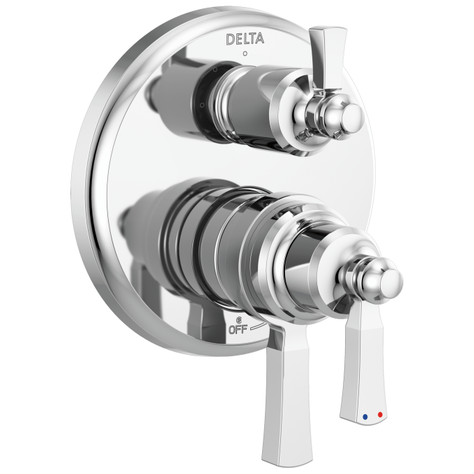 DELTA Dorval Traditional 2-Handle Monitor 17 Series Valve Trim with 3 Setting Diverter — Chrome