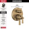 DELTA Dorval Traditional 2-Handle Monitor 17 Series Valve Trim with 3 Setting Diverter — Champagne Bronze