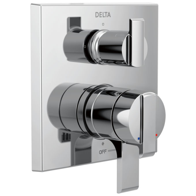 DELTA Ara Angular Modern Monitor 17 Series Valve Trim with 3-Setting Integrated Diverter — Chrome