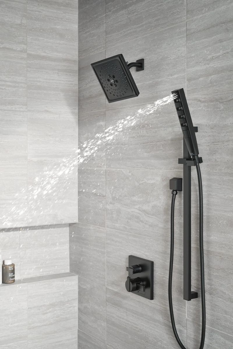 DELTA Universal Showering Components H2OKINETIC Hand Shower 1.75 GPM w/Slide Bar 4S — Matte Black